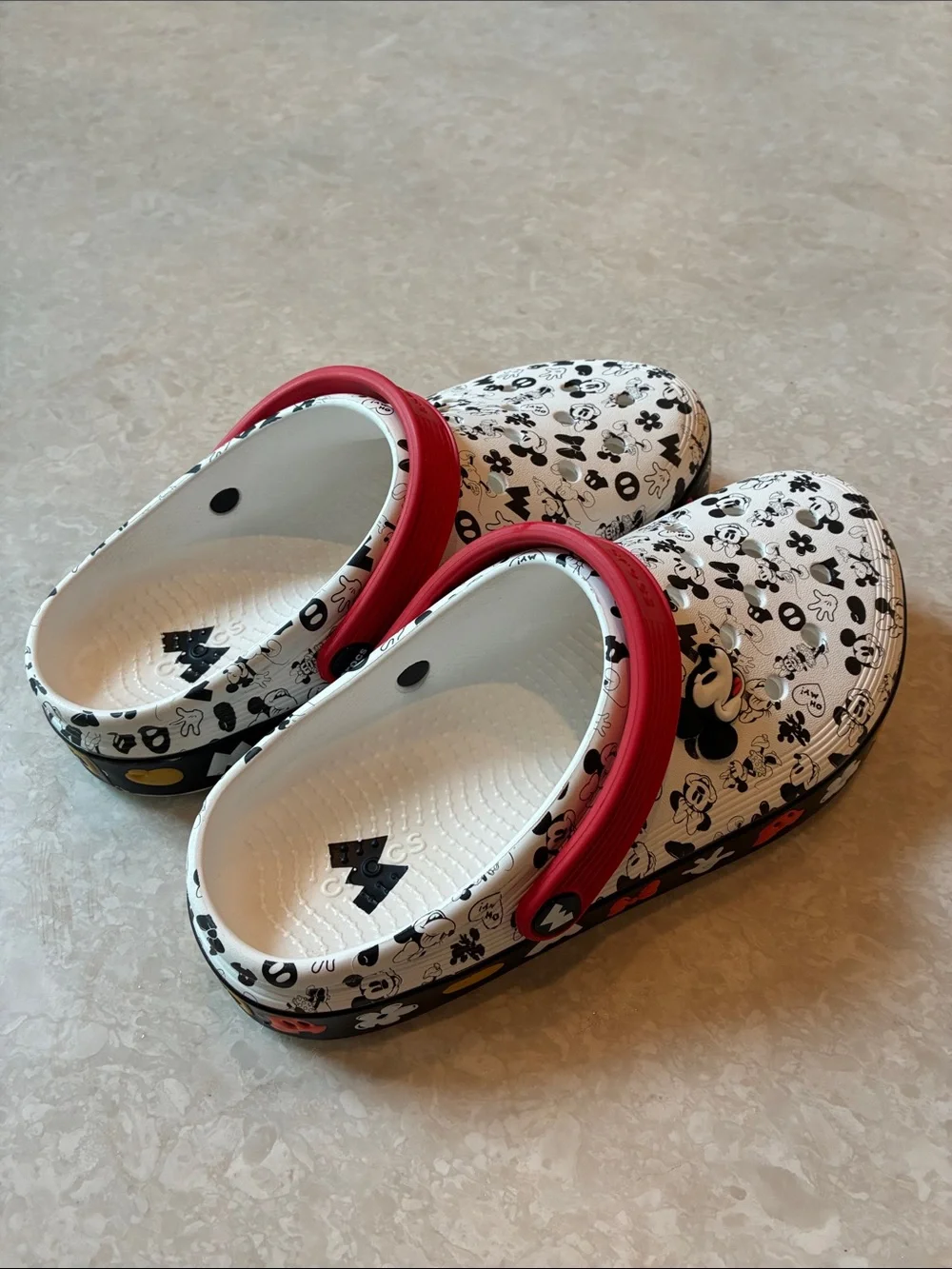 Disney Kids' White & Red Mickey Mouse Slip-On Crocs